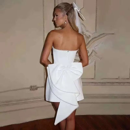 Abito Aderente con Fiocco Perlato