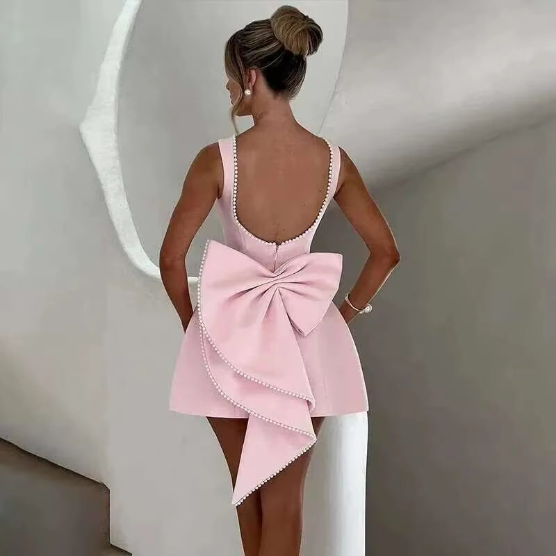 Abito Aderente con Fiocco Perlato