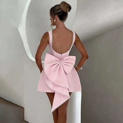 Abito Aderente con Fiocco Perlato