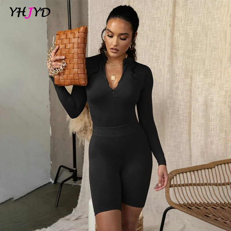 Women'S Sexy Bodysuit Long Sleeve Top 2021 Winter Warm Bodies for Women O-Neck Zip up Skinny Bodysuits Black Gray White Green