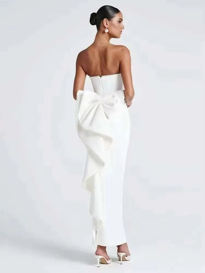 Abito Aderente con Fiocco Perlato